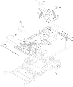 Full Suspension Assembly Diagram and Parts List for LZE751GKA604C1 (408644346-999999999)(2021) Exmark Lawn Mower