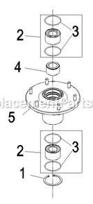 Cutter Housing Assembly Diagram and Parts List for LZZ23KA526 (790000-849999)(2009) Exmark Lawn Mower
