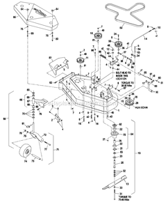 Mower Deck (2) Diagram and Parts List for M14815KC (320000-369999)(2002) Exmark Lawn Mower