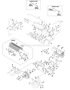 Engine Deck Group (2) Diagram and Parts List for LAS25KC604B (670000-719999)(2007) Exmark Lawn Mower