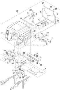 Hopper Assembly (1) Diagram and Parts List for NV730EKC (312000000-312999999)(2012) Exmark Lawn Mower