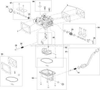Carburetor Assembly Diagram and Parts List for RAE708GEM52300 (404314159-406294344)(2019) Exmark Lawn Mower