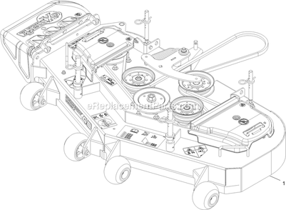 Complete Deck Assembly Diagram and Parts List for TTS600GKA483E0 (404314159-406294344)(2019) Exmark Lawn Mower