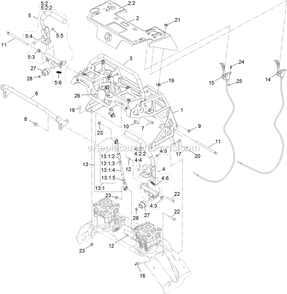 Controls Assembly Diagram and Parts List for STS730GKA52400 (404314159-406294344)(2019) Exmark Lawn Mower