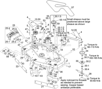 Deck Assembly Diagram and Parts List for LZDS902K605 (313000000-313999999)(2013) Exmark Lawn Mower