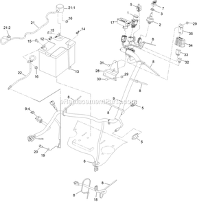 Electrical Assembly Diagram and Parts List for TTX691CKA60400 (408644346-411294211)(2021) Exmark Lawn Mower