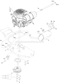 Engine Assembly Diagram and Parts List for LZE740EKC60400 (400000000-402082299)(2017) Exmark Lawn Mower