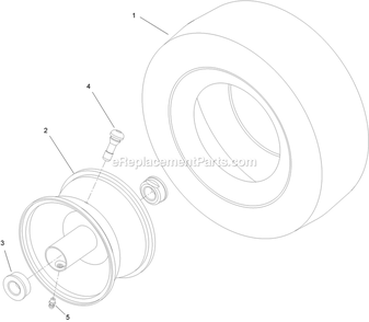 Caster Wheel Asembly Diagram and Parts List for PNE651KA482 (314000000-314999999)(2014) Exmark Lawn Mower