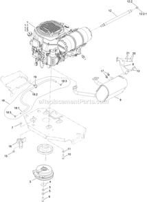 Engine Assembly Diagram and Parts List for LZX740EKC526T0 (400000000-499999999)(2017) Exmark Lawn Mower