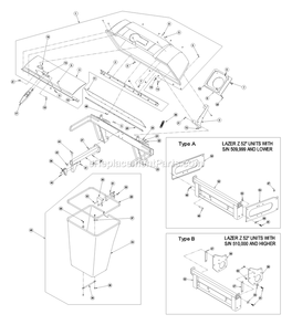 Hood And Bag Assembly (1) Diagram and Parts List for LZUV52 (670000-719999)(2007) Exmark Lawn Tractor Accessories