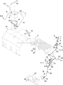 Electrical Assembly Diagram and Parts List for SAR481KA30 (314000000-314999999)(2014) Exmark Aerator