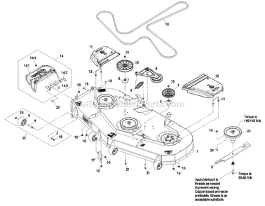 Deck Group (2) Diagram and Parts List for LZAS29KA724LP (850000-919999)(2010) Exmark Lawn Mower