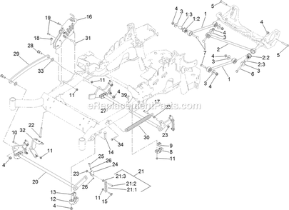 Decklift Assembly Diagram and Parts List for LZS801KA724 (313000000-313999999)(2013) Exmark Lawn Mower