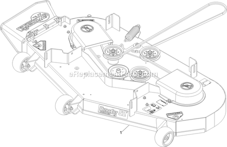 Complete Deck Assembly Diagram and Parts List for PNE691KA522 (312000000-312999999)(2012) Exmark Lawn Mower