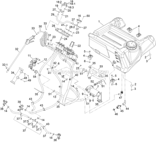 Spray System Assembly Diagram and Parts List for SSS270CSB00000 (316000000-399999999)(2016) Exmark Sprayer
