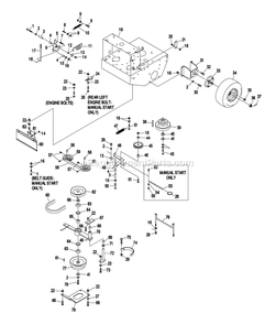 Engine Deck Group (1) Diagram and Parts List for TT5217KAE (260000-319999)(2001) Exmark Lawn Mower
