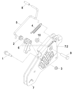 Height Of Cut Assembly Diagram and Parts List for LZA20KAS484 (850000-919999)(2010) Exmark Lawn Mower