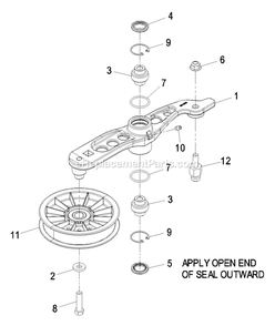 Pump Idler Assembly Diagram and Parts List for LZZ23KA526 (790000-849999)(2009) Exmark Lawn Mower