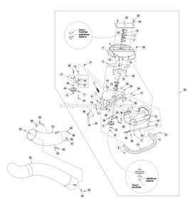Blower Assembly Diagram and Parts List for UVD60 (790000-849999)(2009) Exmark Lawn Tractor Accessories