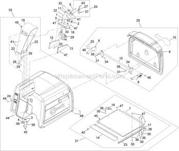Hopper Assembly (2) Diagram and Parts List for NV730EKC (312000000-312999999)(2012) Exmark Lawn Mower