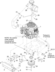 Engine Assembly Diagram and Parts List for VTS740EKC604 (313000000-313999999)(2013) Exmark Lawn Mower