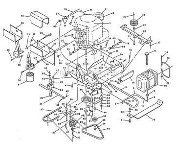 Engine Deck Group Diagram and Parts List for TR-17K 70000-79999 Exmark Lawn Mower