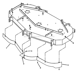 Flow Control Baffles Diagram and Parts List for TR-22KC (115000-129999)(1996) Exmark Lawn Mower