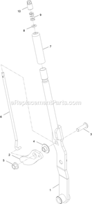 Height Of Cut Lever Assembly Diagram and Parts List for STS651GKA48400 (404314159-406294344)(2019) Exmark Lawn Mower