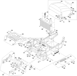 Main Frame Group (2) Diagram and Parts List for FR20KC (600000-669999)(2006) Exmark Lawn Mower