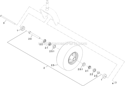 Wheel And Tire Assembly Diagram and Parts List for LZS902DKU605A1 (316000000-399999999)(2016) Exmark Lawn Mower