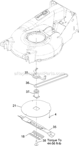 Blade Assembly Diagram and Parts List for ECS180GKA21000 (400000000-402082299)(2017) Exmark Lawn Mower