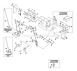 Engine Deck Group (2) Diagram and Parts List for TT5217KAE (260000-319999)(2001) Exmark Lawn Mower
