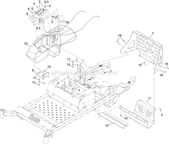 Controls Assembly Diagram and Parts List for PNS600KA443 (313000000-313999999)(2013) Exmark Lawn Mower