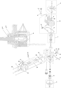 Rh Hydro Assembly Diagram and Parts List for LZS740AKC524A2 (316000000-316999999)(2016) Exmark Lawn Mower