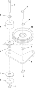 Pump Idler Assembly Diagram and Parts List for VT24KA484CA (920000-999999)(2011) Exmark Lawn Mower