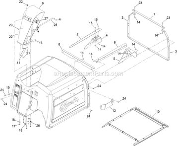 Hopper Assembly (2) Diagram and Parts List for NVS640CKC42000 (315000000-315999999)(2015) Exmark Lawn Mower