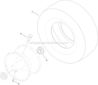 13 Inch Wheel And Tire Assembly Diagram and Parts List for QTS725GKC50200 (315000000-315999999)(2015) Exmark Lawn Mower