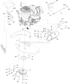 Engine Assembly Diagram and Parts List for LZX940EKC60600 (400000000-402082299)(2017) Exmark Lawn Mower