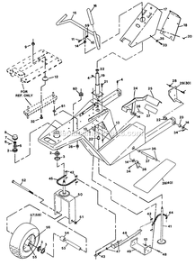 Rider Frame And Steering Diagram and Parts List for TR-20KC (102000-114999)(1995) Exmark Lawn Mower