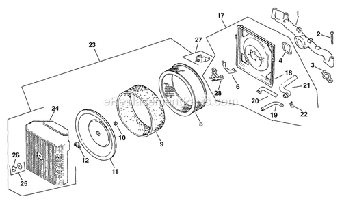 Air Intake - Style B Diagram and Parts List for TR-20KC (102000-114999)(1995) Exmark Lawn Mower