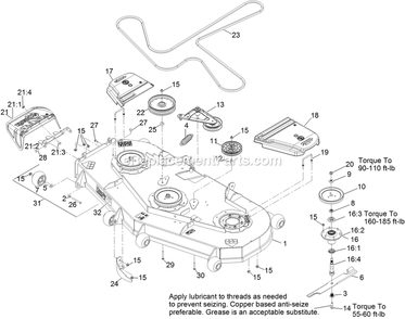 Deck Assembly Diagram and Parts List for LZX921GKA72600 (315000000-315999999)(2015) Exmark Lawn Mower