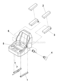 Seat With Tracks Assembly Diagram and Parts List for LZAS22KA484CA (850000-919999)(2010) Exmark Lawn Mower