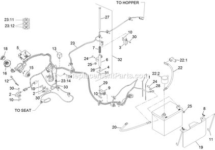 Electrical Assembly Diagram and Parts List for NV730EKC48 (313000000-313999999)(2013) Exmark Lawn Mower