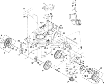 Drive And Wheel Assembly Diagram and Parts List for ECX180CKA21000 (400000000-402082299)(2017) Exmark Lawn Mower