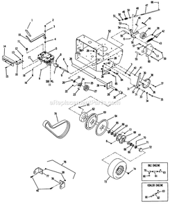 Engine Deck Group (1) Diagram and Parts List for MHP3615KC (150000-189999)(1997) Exmark Lawn Mower
