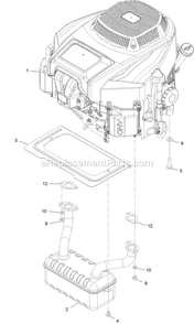Engine Assembly Diagram and Parts List for QTE708GEM50200 (400000000-402082299)(2017) Exmark Lawn Mower