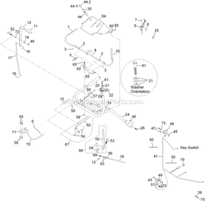 Ecs Upper Handle And Controls Diagram and Parts List for MG16KA362 (920000-999999)(2011) Exmark Lawn Mower