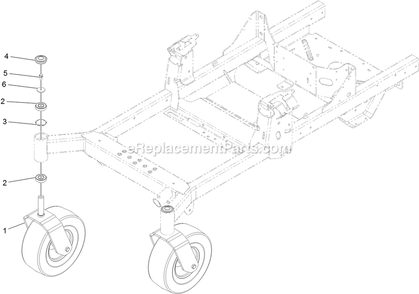Caster Tire Assembly Diagram and Parts List for RAE702GEM44300 (406294345-408644345)(2020) Exmark Lawn Mower