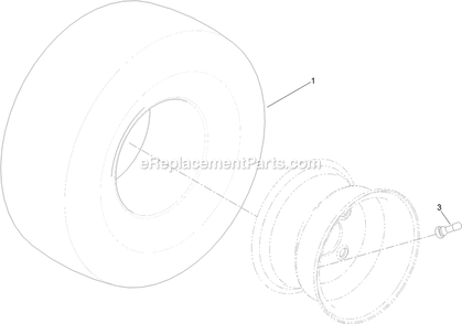 2 Ply Wheel And Tire Assembly Diagram and Parts List for QTS708GEM42200 (316000000-399999999)(2016) Exmark Lawn Mower
