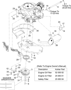 Engine Assembly Diagram and Parts List for LZX38KC606CA (920000-999999)(2011) Exmark Lawn Mower